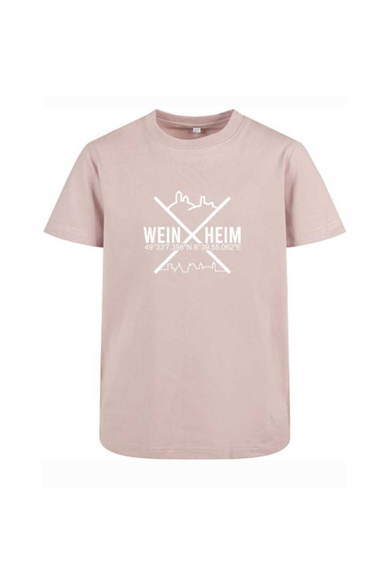 Kinder T-Shirt Weinheim Koordinaten Kreuz (Druckfarbe weiß)